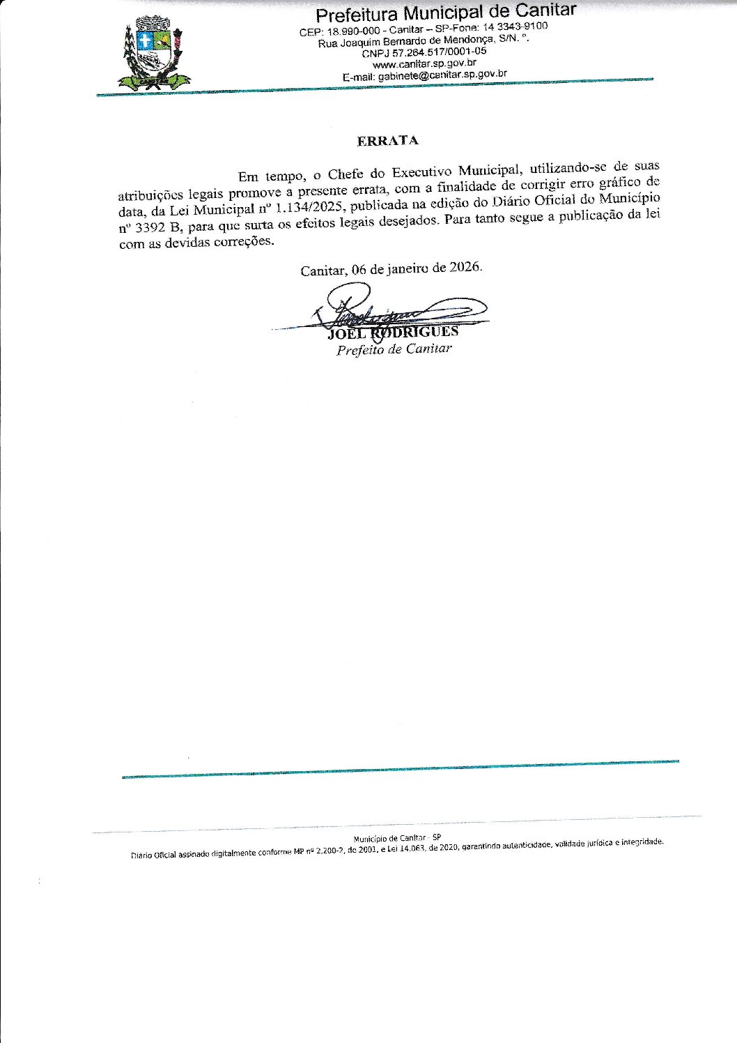 Leia mais sobre o artigo Lei Municipal nº 1134 2025   Dispões sobre incorporação de área ao perímetro urbano.